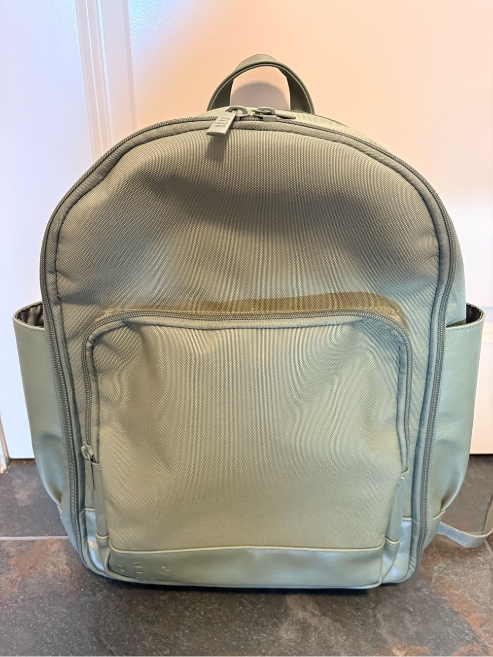 BEIS Sage Green Travel Backpack